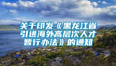 关于印发《黑龙江省引进海外高层次人才暂行办法》的通知