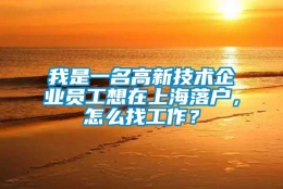 我是一名高新技术企业员工想在上海落户，怎么找工作？