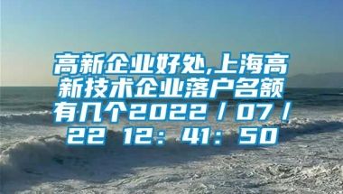 高新企业好处,上海高新技术企业落户名额有几个2022／07／22 12：41：50