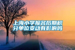 上海小学报名后期积分单位变动有影响吗