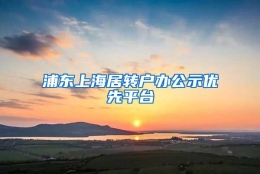 浦东上海居转户办公示优先平台