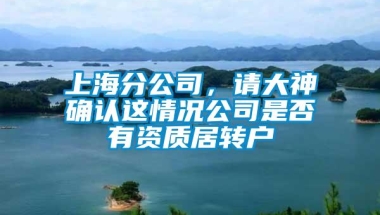 上海分公司，请大神确认这情况公司是否有资质居转户