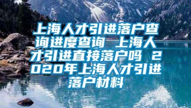 上海人才引进落户查询进度查询 上海人才引进直接落户吗 2020年上海人才引进落户材料