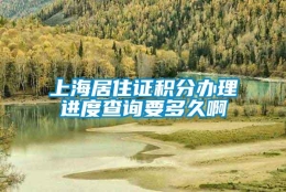 上海居住证积分办理进度查询要多久啊