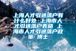 上海人才引进落户有什么好处 上海市人才引进落户表格 上海市人才引进落户政策 博士