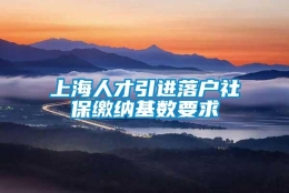 上海人才引进落户社保缴纳基数要求