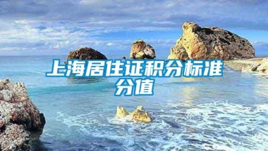 上海居住证积分标准分值