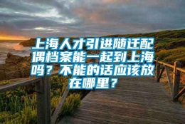 上海人才引进随迁配偶档案能一起到上海吗？不能的话应该放在哪里？