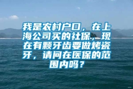 我是农村户口，在上海公司买的社保，现在有颗牙齿要做烤瓷牙，请问在医保的范围内吗？