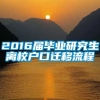 2016届毕业研究生离校户口迁移流程