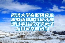 同济大学在职研究生需有本科学位证才能通过审核吗入学考试科目可以自选吗