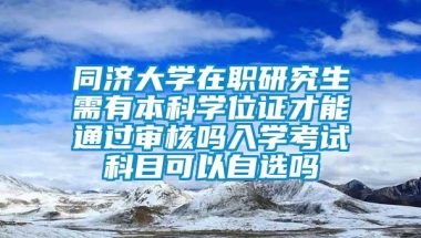 同济大学在职研究生需有本科学位证才能通过审核吗入学考试科目可以自选吗