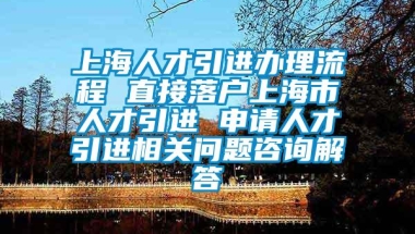 上海人才引进办理流程 直接落户上海市人才引进 申请人才引进相关问题咨询解答