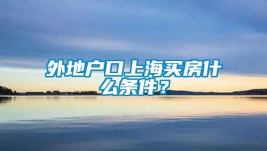 外地户口上海买房什么条件？