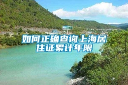 如何正确查询上海居住证累计年限