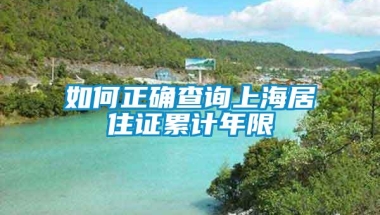 如何正确查询上海居住证累计年限