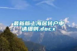 最新版上海居转户申请细则.docx