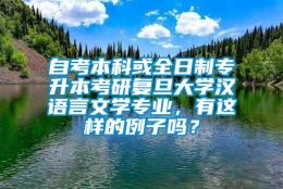 自考本科或全日制专升本考研复旦大学汉语言文学专业，有这样的例子吗？