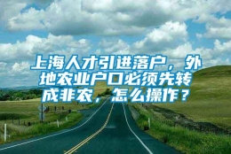 上海人才引进落户，外地农业户口必须先转成非农，怎么操作？