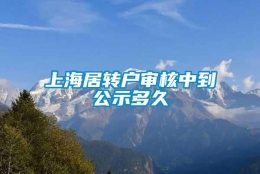 上海居转户审核中到公示多久