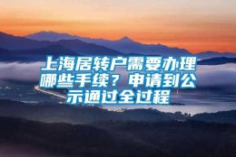 上海居转户需要办理哪些手续？申请到公示通过全过程