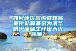 如何评价国内某知名量化私募基金为清华姚班应届生开出天价薪酬？