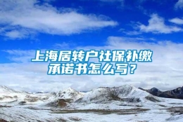 上海居转户社保补缴承诺书怎么写？