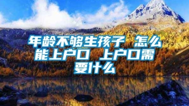 年龄不够生孩子 怎么能上户口 上户口需要什么