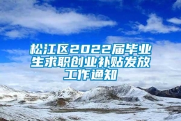 松江区2022届毕业生求职创业补贴发放工作通知