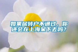 如果居转户不通过，你还会在上海呆下去吗？