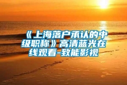 《上海落户承认的中级职称》高清蓝光在线观看-致能影视