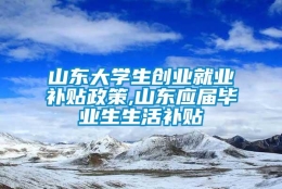 山东大学生创业就业补贴政策,山东应届毕业生生活补贴