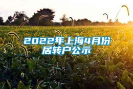 2022年上海4月份居转户公示