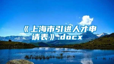 《上海市引进人才申请表》.docx