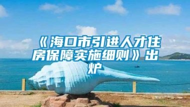 《海口市引进人才住房保障实施细则》出炉