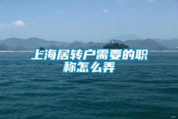 上海居转户需要的职称怎么弄