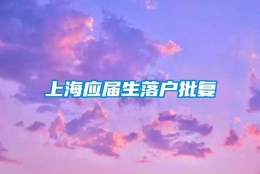 上海应届生落户批复