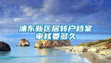 浦东新区居转户档案审核要多久