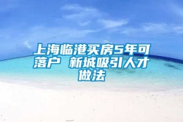 上海临港买房5年可落户 新城吸引人才做法