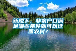 新规下，非农户口满足哪些条件就可以迁回农村？