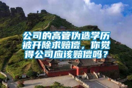 公司的高管伪造学历被开除求赔偿，你觉得公司应该赔偿吗？