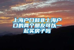 上海户口和非上海户口的两个朋友可以一起买房子吗