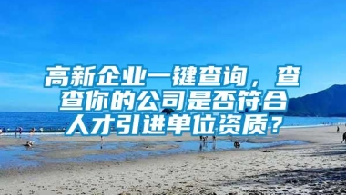 高新企业一键查询，查查你的公司是否符合人才引进单位资质？