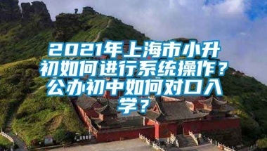 2021年上海市小升初如何进行系统操作？公办初中如何对口入学？