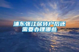 浦东张江居转户后还需要办理哪些