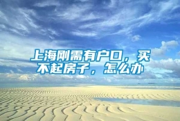 上海刚需有户口，买不起房子，怎么办