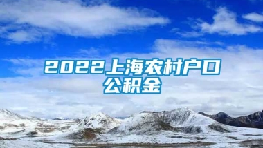 2022上海农村户口公积金