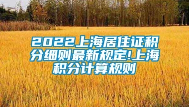 2022上海居住证积分细则最新规定!上海积分计算规则