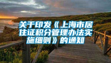 关于印发《上海市居住证积分管理办法实施细则》的通知