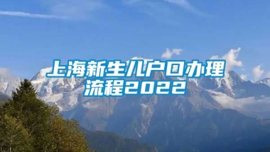 上海新生儿户口办理流程2022